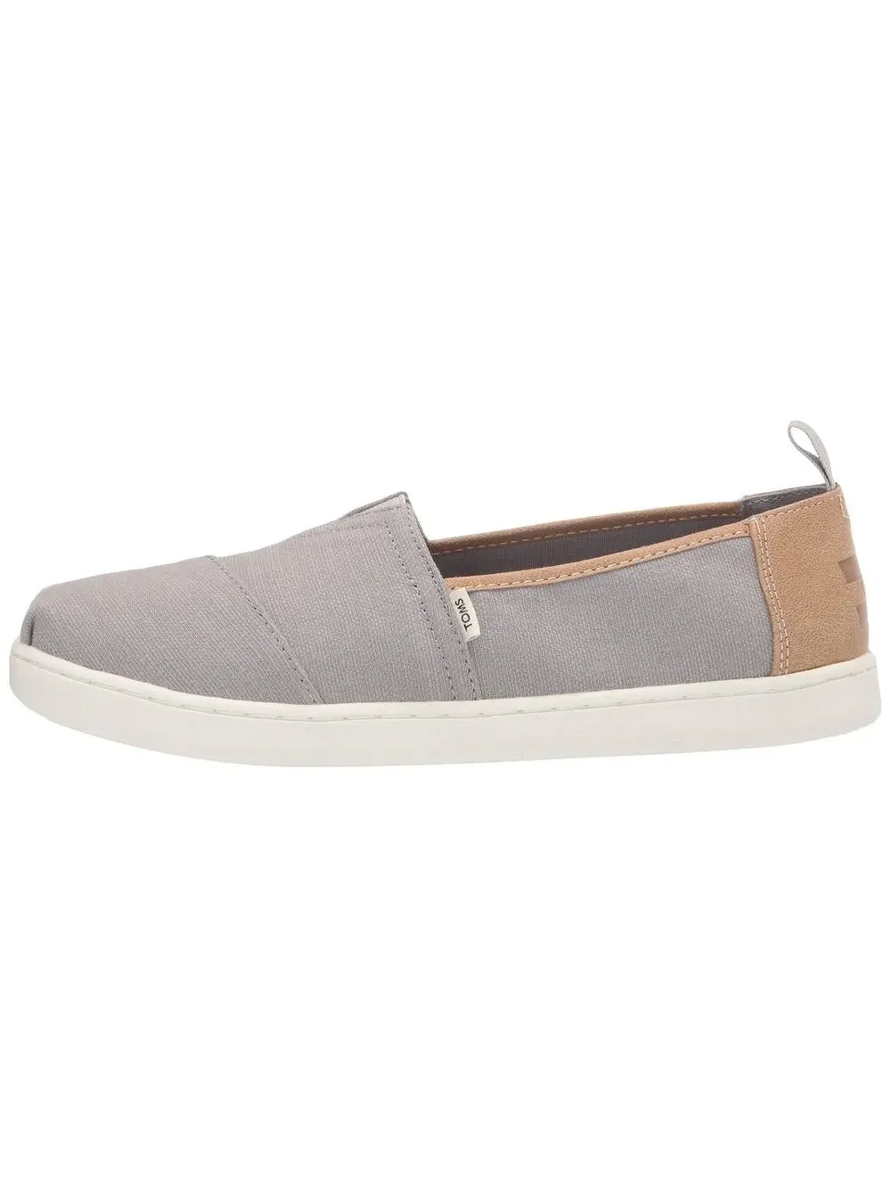 TOMS Kid's Slip On Casual Shoes Gray Canvas Comfort Loafers Size 1.5